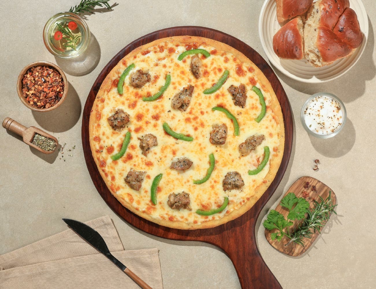 Herb-Rush Chicken Pizza [10" Big]