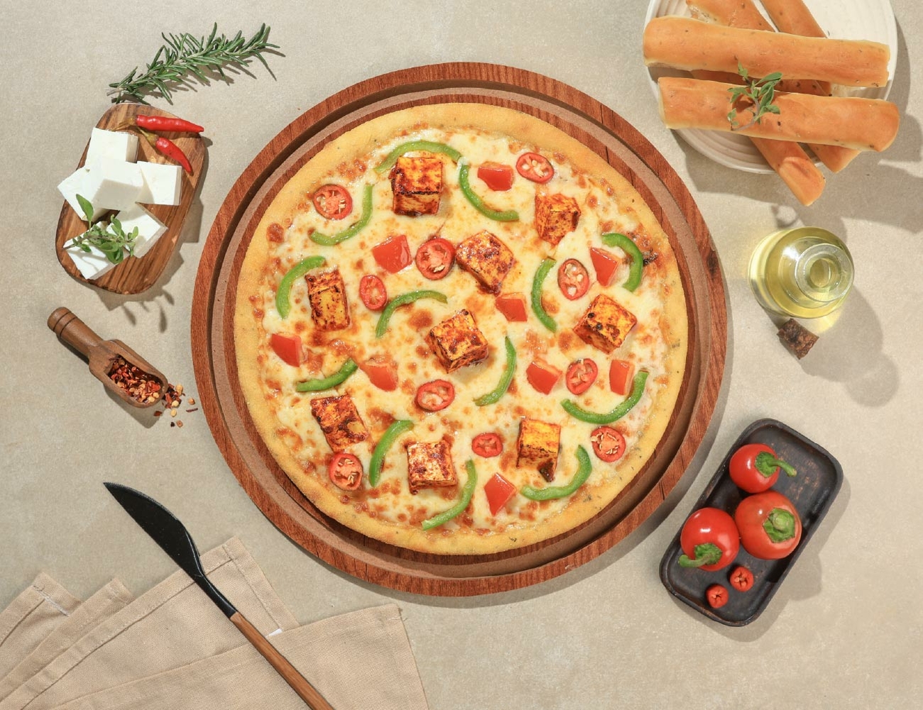 Paneer Heatwave Thin Crust Pizza [7" Regular]