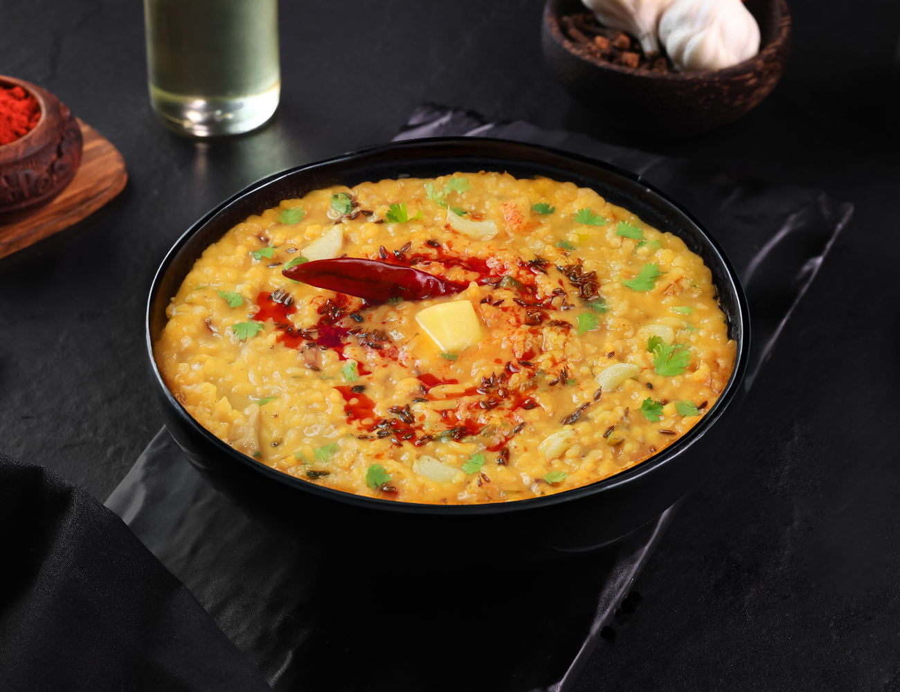 Butter Garlic Toor Dal Khichdi Bowl