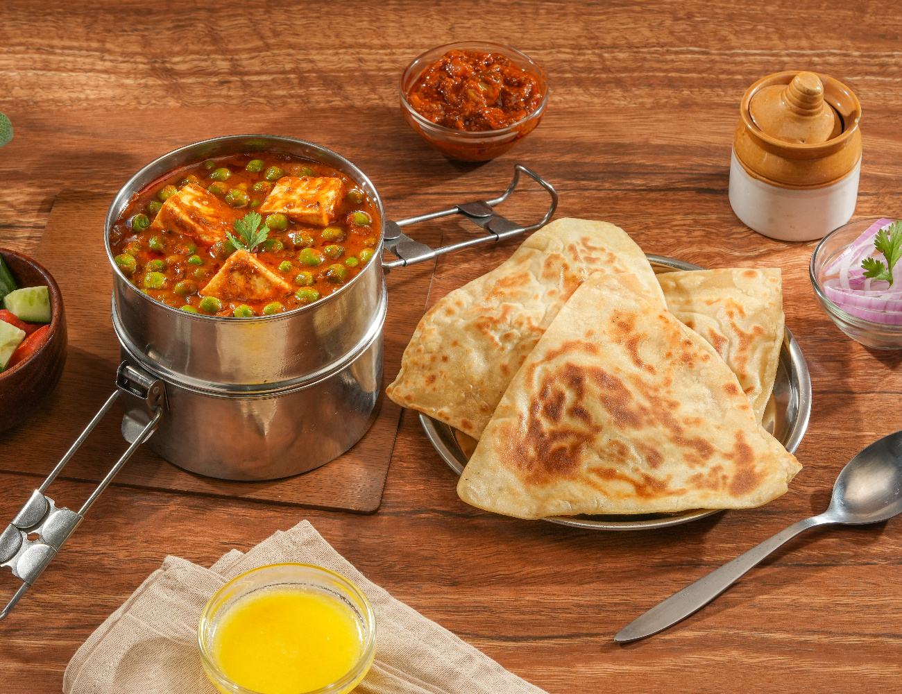 Matar Paneer - PARATHA Meal