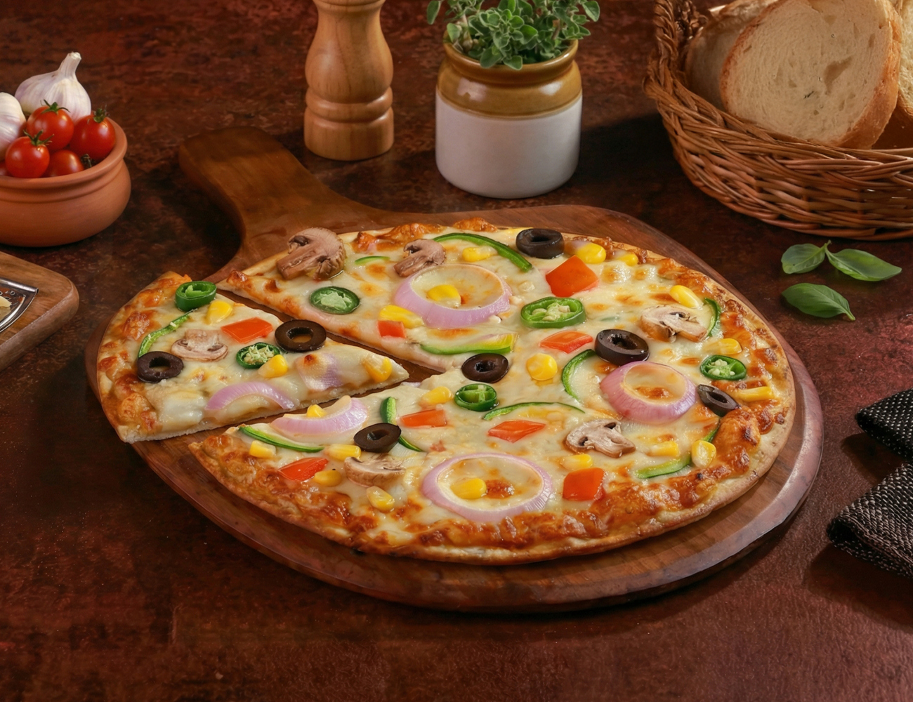 Veggie Houseful Pizza [7" Regular, ULTRA-THIN Crust]