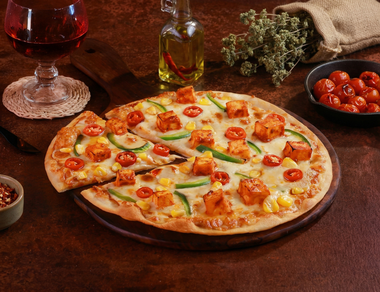 Peri Peri Paneer Pizza [7" Regular, ULTRA-THIN Crust]