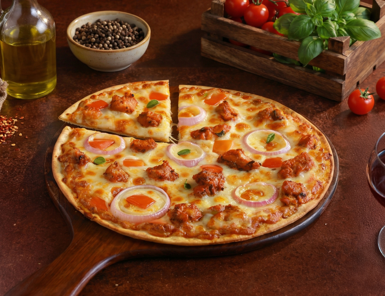 Indi Chicken Tikka Pizza [7" Regular, ULTRA-THIN Crust]