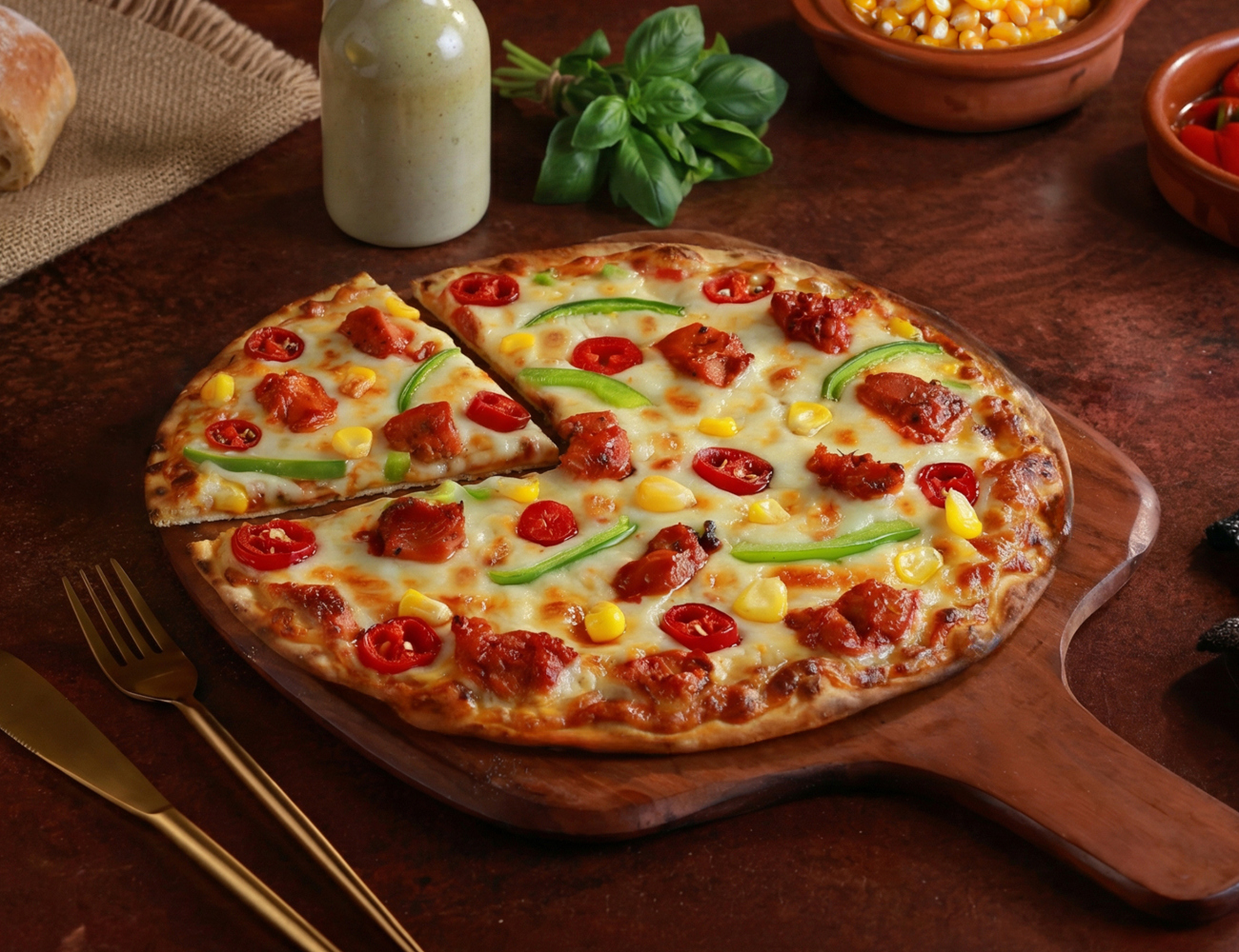 Peri Peri Chicken Pizza [7" Regular, ULTRA-THIN Crust]