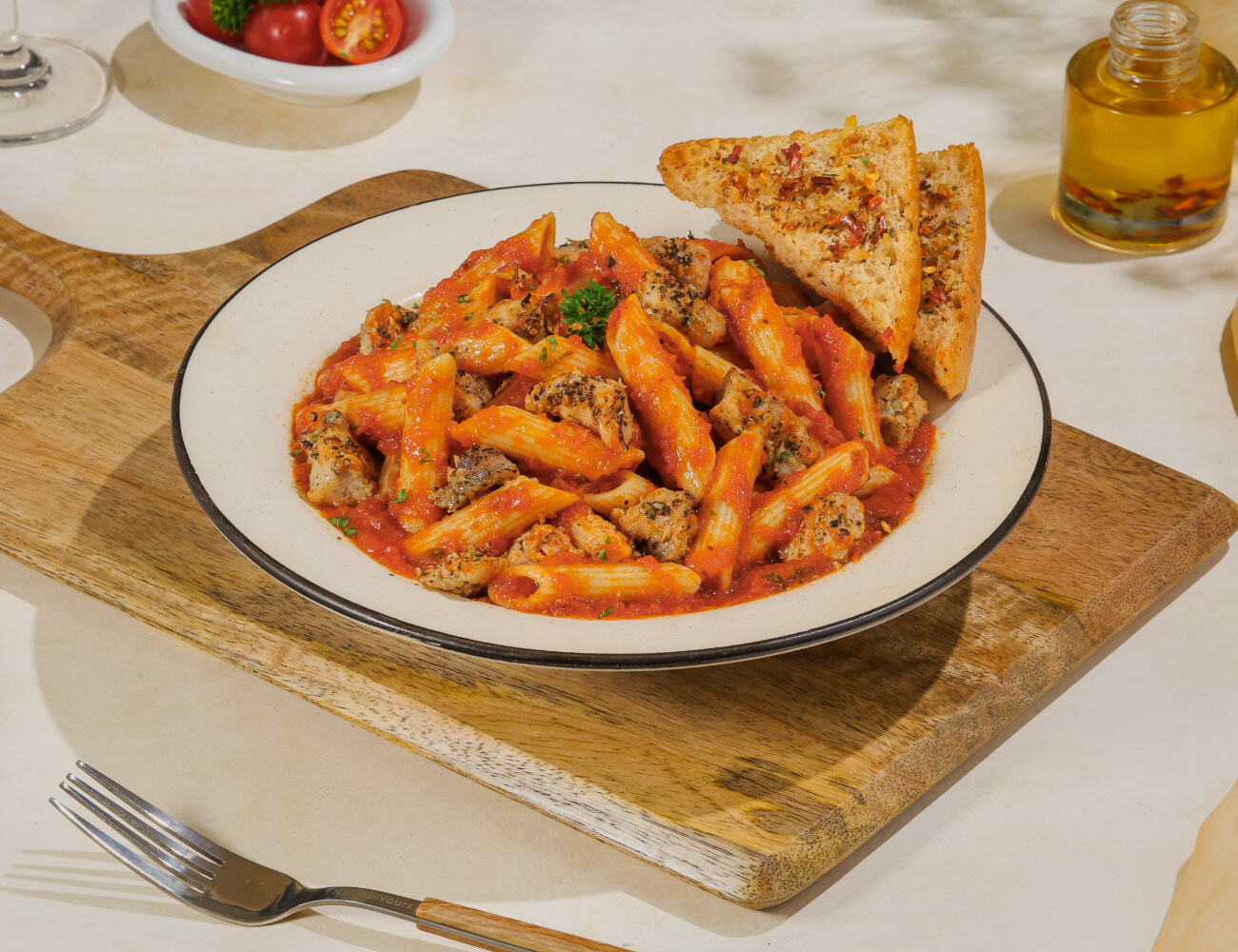 Herb Chicken Arrabiata Pasta [Red Sauce]