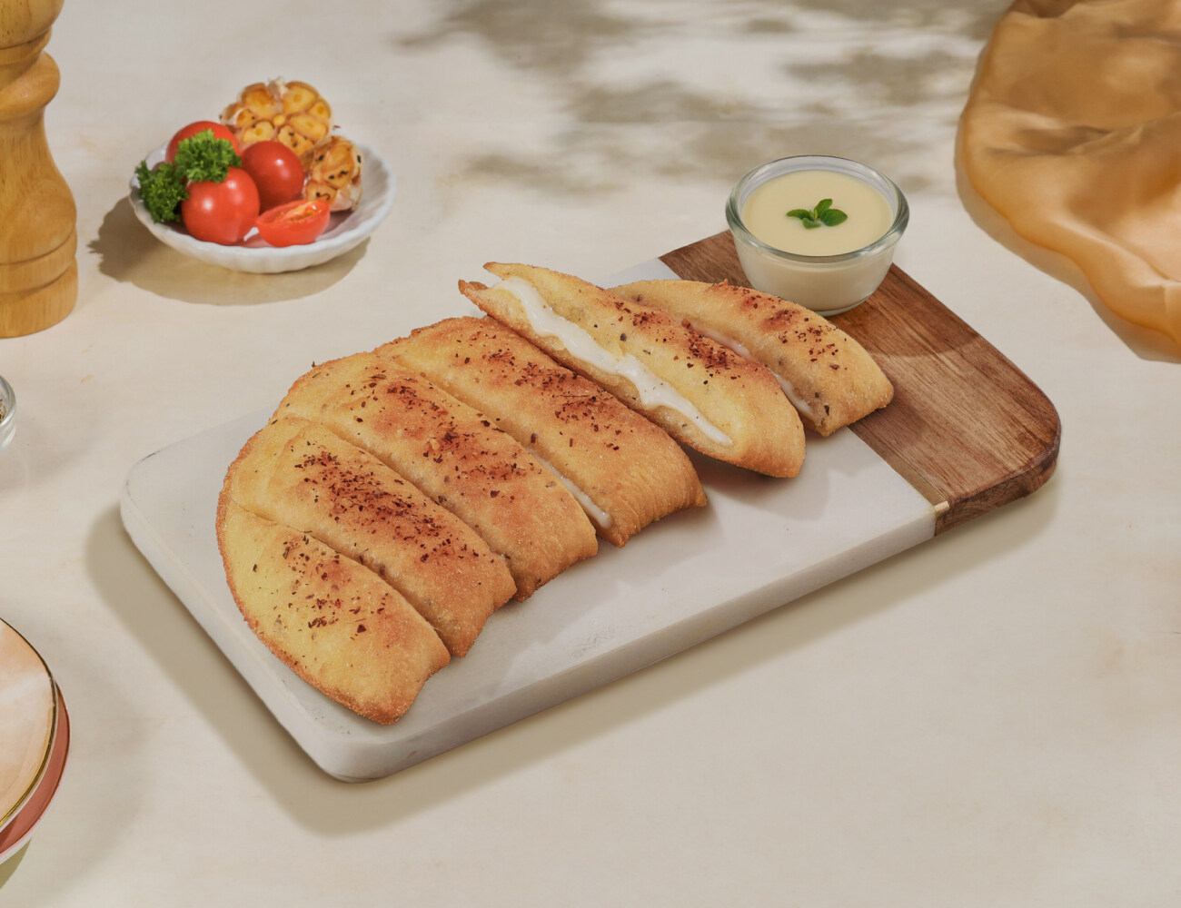 Cheese Blast Garlic Breadsticks + Cheesy Dip [FREE]