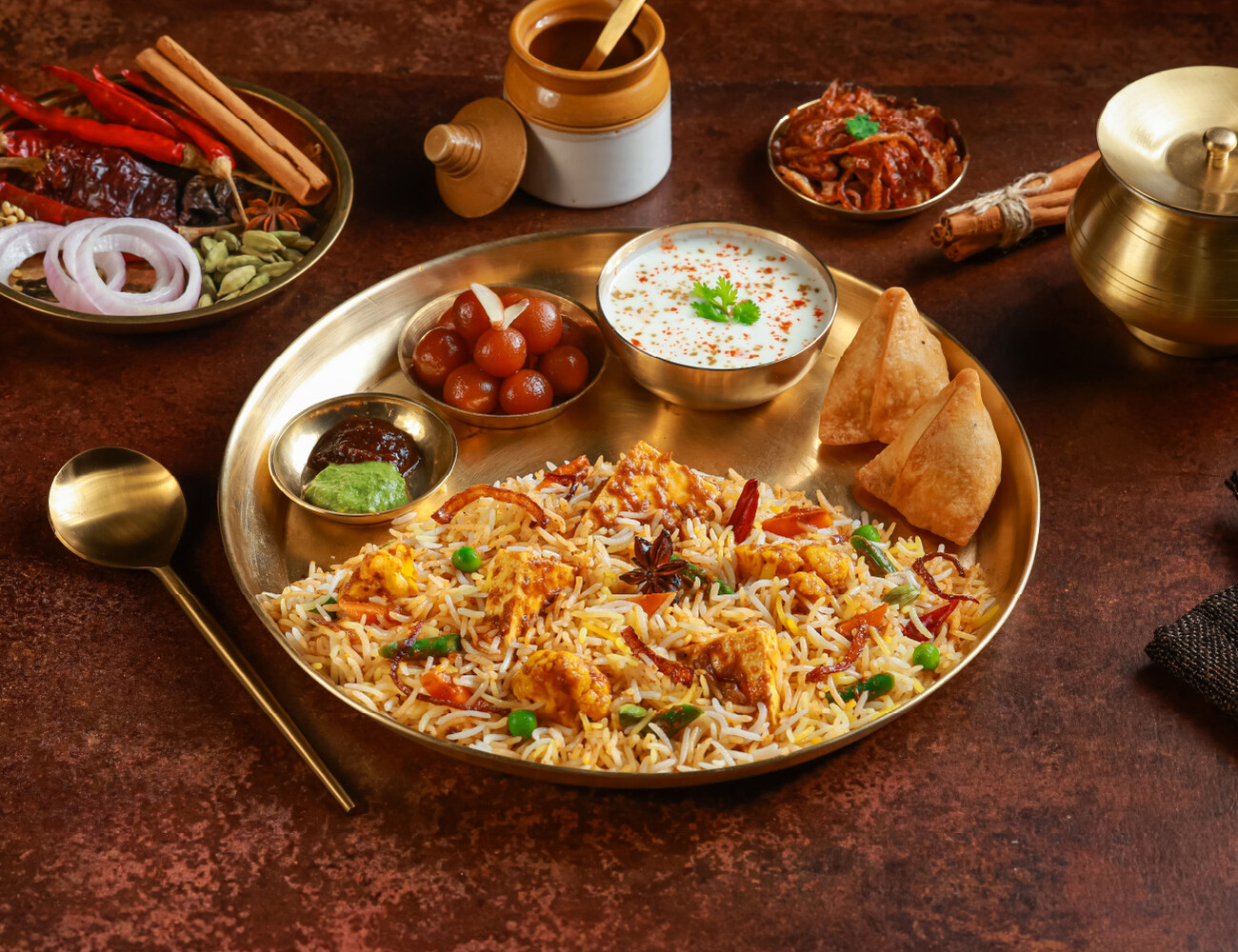 Veg Handi Biryani Thali