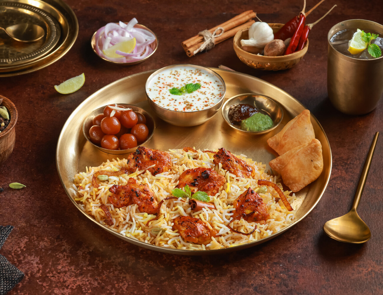 Chicken Tikka Biryani Thali