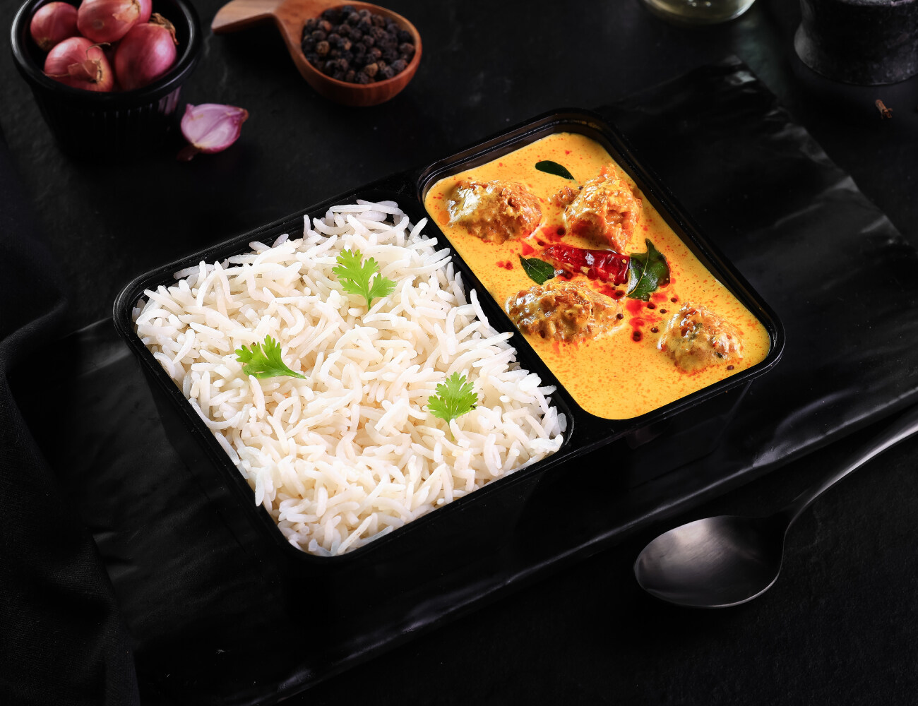 Kadhi Pakoda Mini Rice Bowl