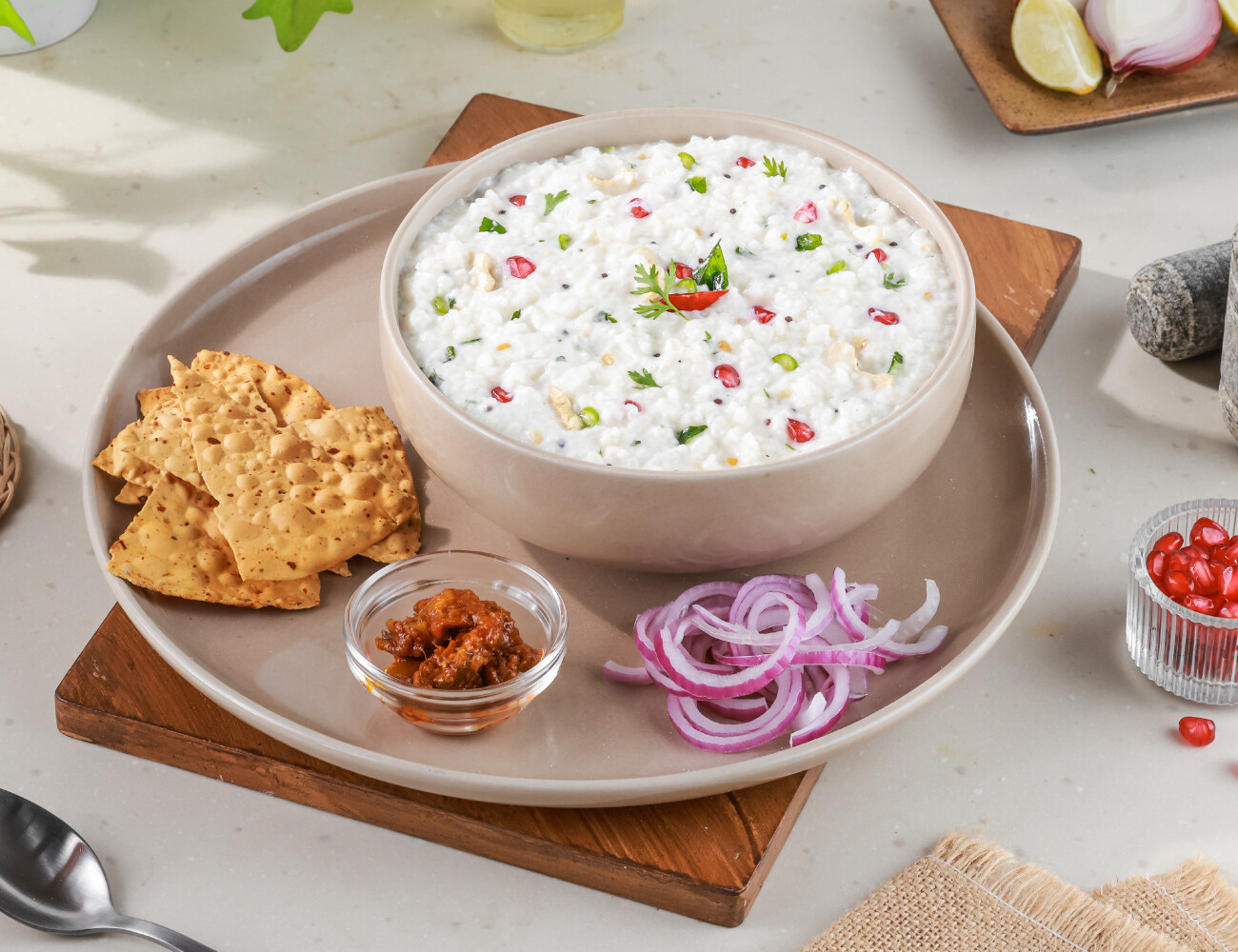 Tadka Curd Rice Thali