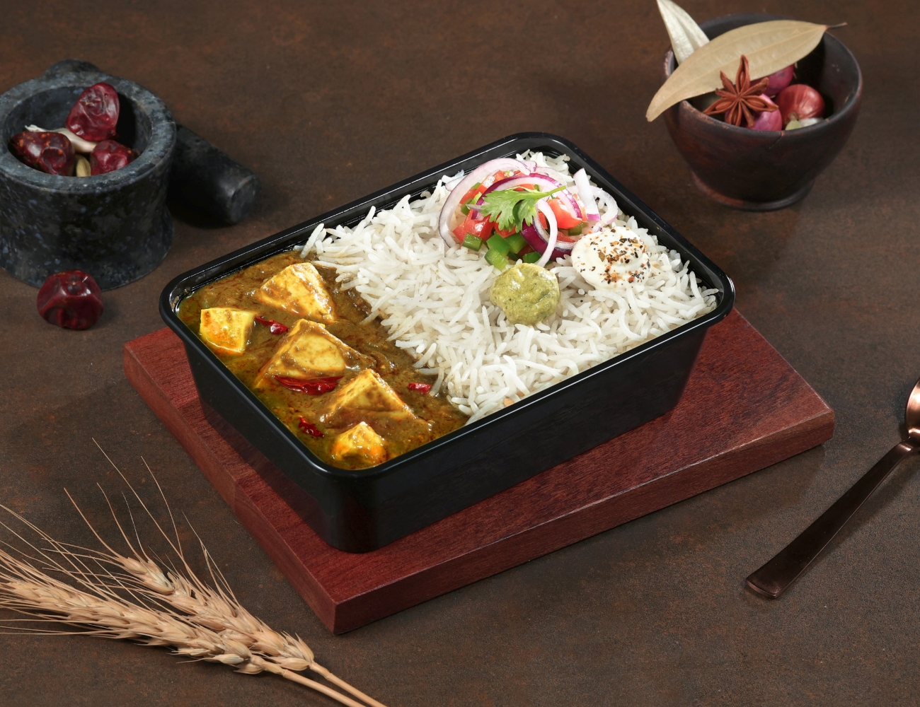 Palak Paneer Rice Bowl