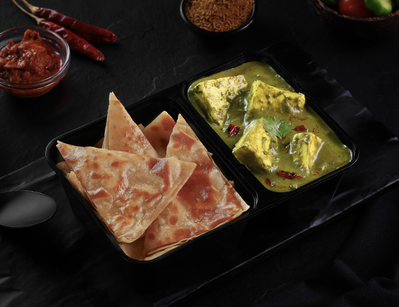 A1 Dhaba Palak Paneer Paratha Bowl