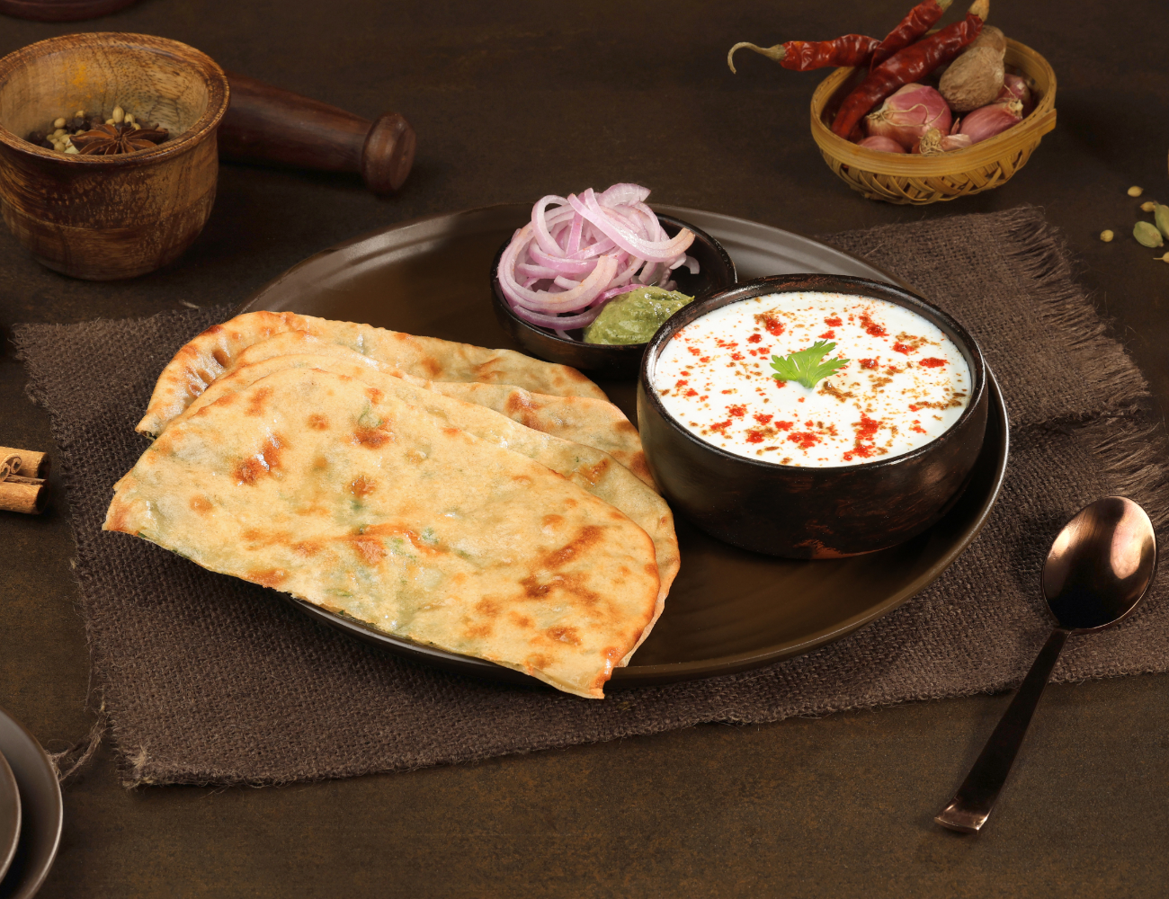 Aloo Paratha [2] + Masala Dahi Meal