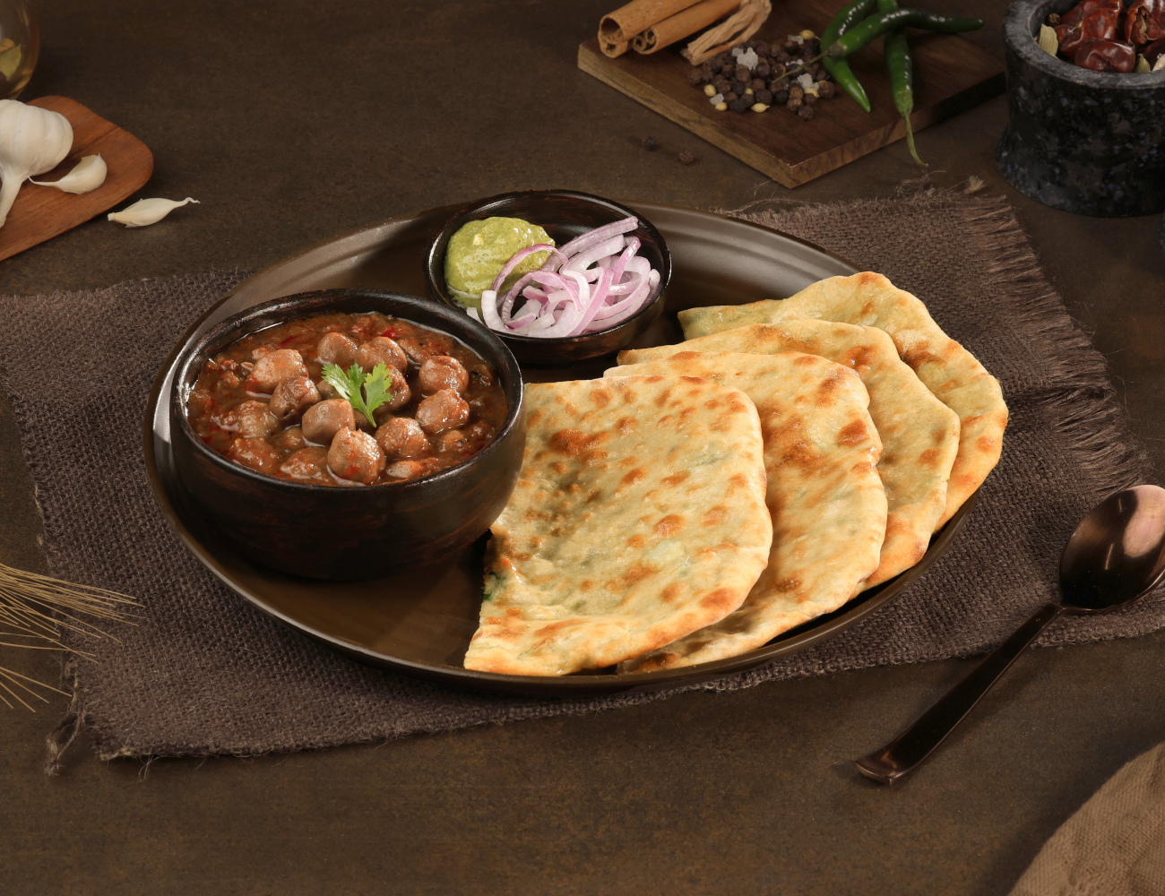 Paneer Paratha [2] + Amritsari Chole Meal