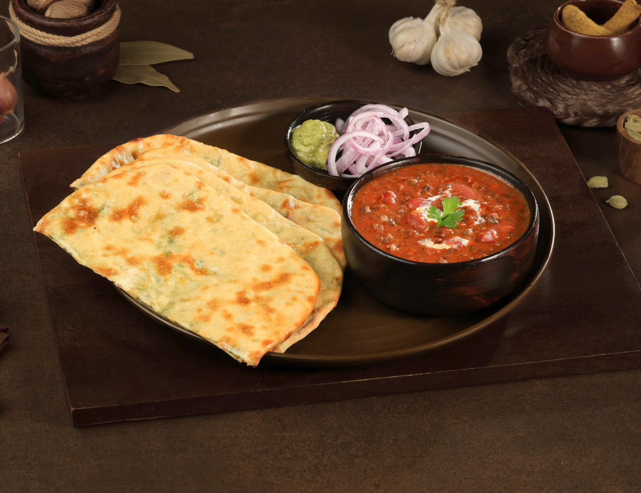 Paneer Paratha [2] + Dal Makhani Meal