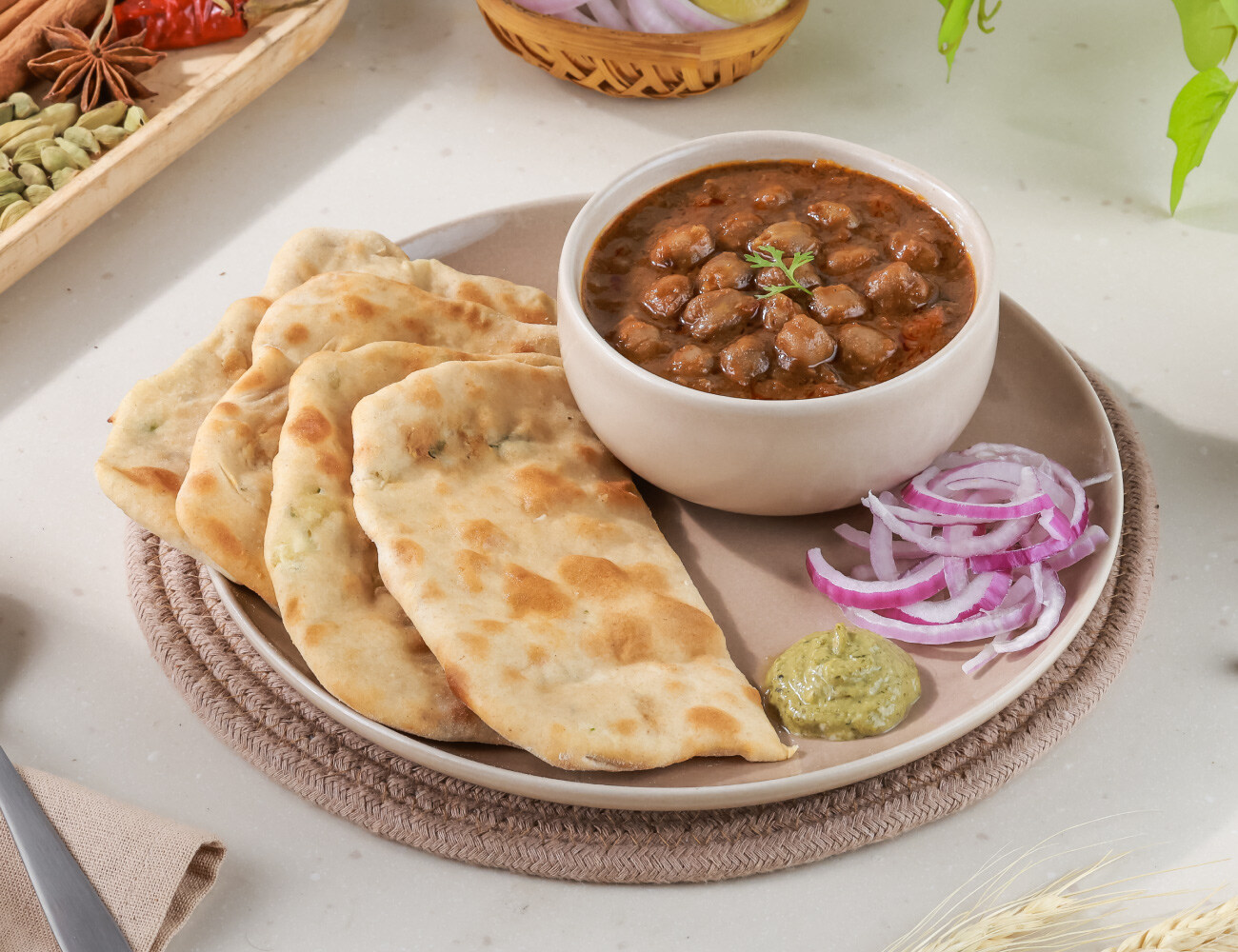 Aloo Paratha [2] & Chole Thali