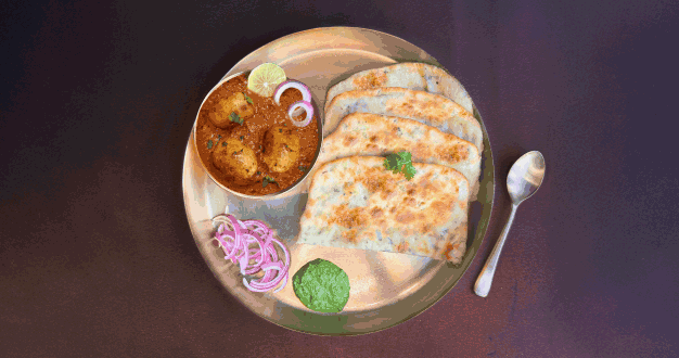 Punjabi Dum Aloo & Kulcha [2] Thali