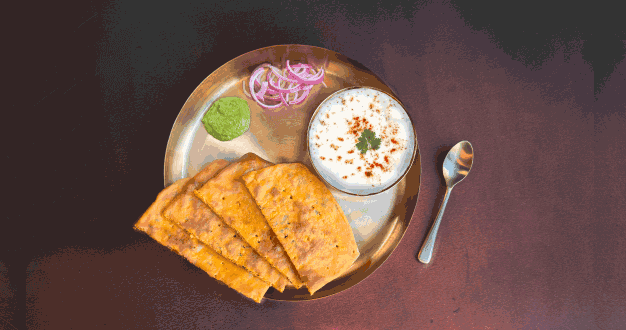 Masala Dahi & Paneer Kulcha [2] Thali