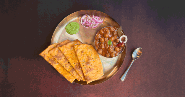 Amritsari Chole & Paneer Kulcha [2] Thali