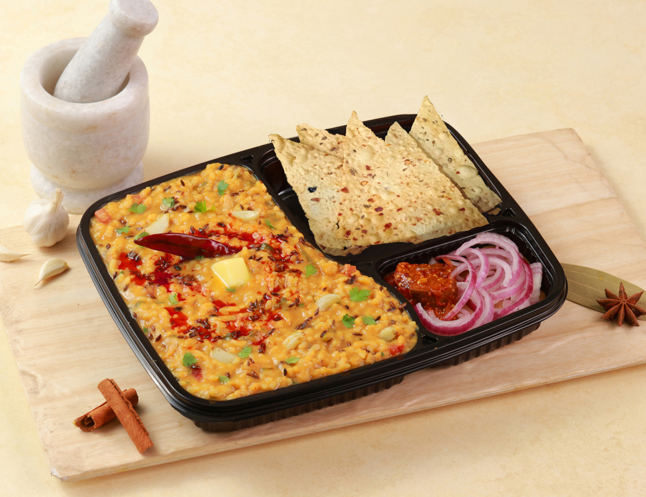 Butter Garlic Khichdi [Toor Dal]