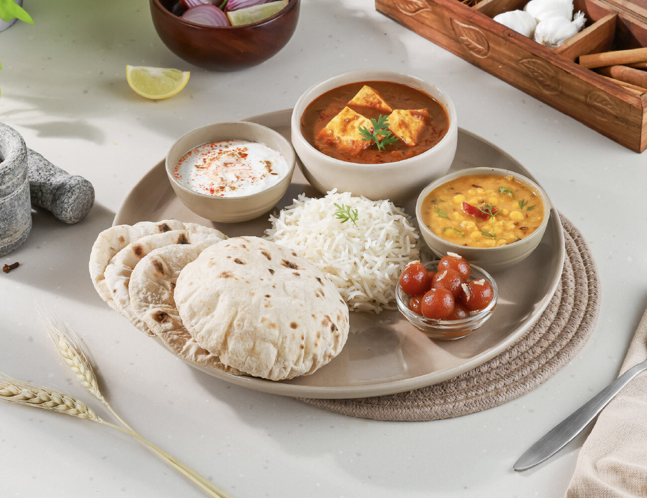 Sunday Paneer Curry - Feast Thali